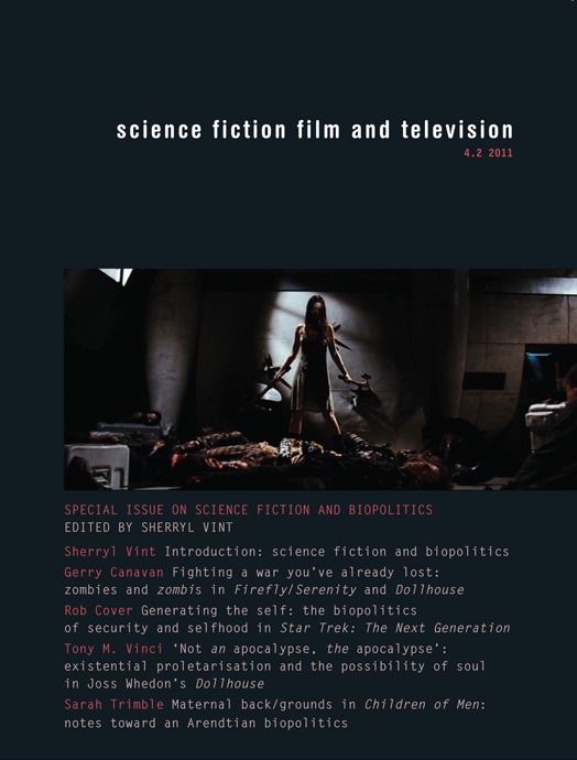 SCIENCE FICTION FILM AND TELEVISION magazine side cover  Vol 4 No 2 Autumn 2011