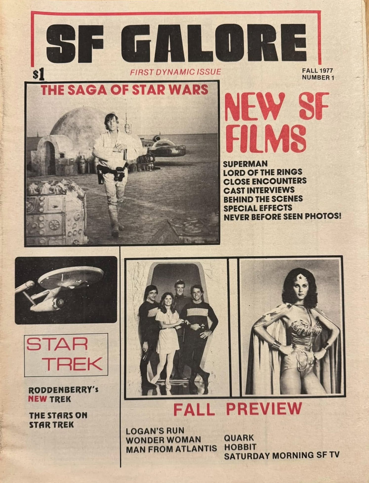 SF GALORE magazine side cover Issue 1 Fall 1977