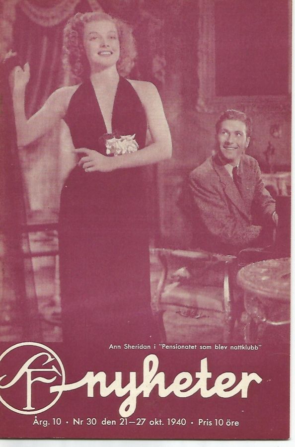 SF NYHETER magazine side cover Issue 30 21 October 1940