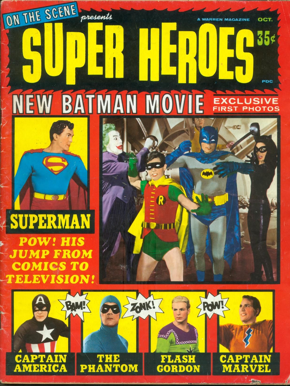 ON THE SCENE PRESENTS SUPERHEROES magazine side cover Issue 1  October 1966