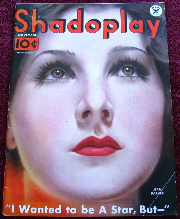 SHADOPLAY magazine side cover November 1933