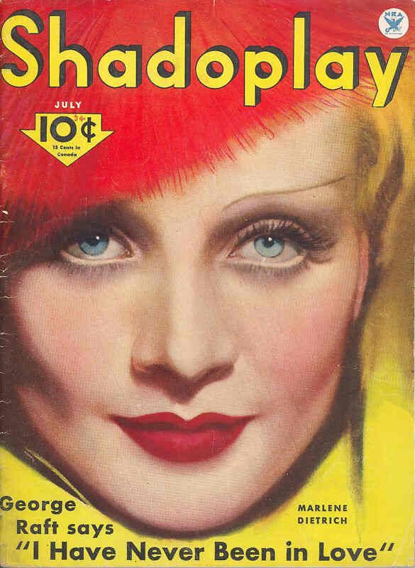 SHADOPLAY magazine side cover July 1934