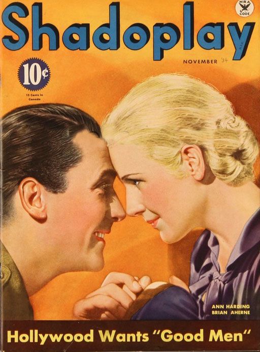 SHADOPLAY magazine side cover November 1934