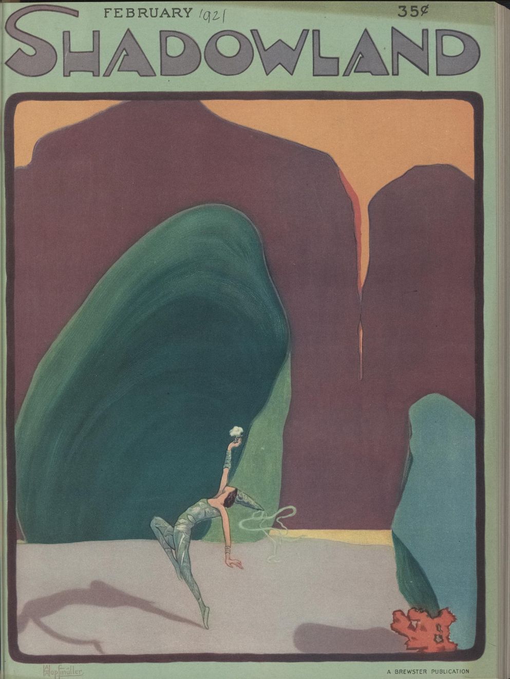 SHADOWLAND magazine side cover  Vol 3 No  6  February 1921
