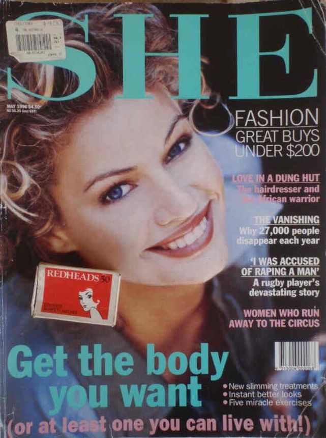 SHE AUSTRALIA magazine side cover  May 1996