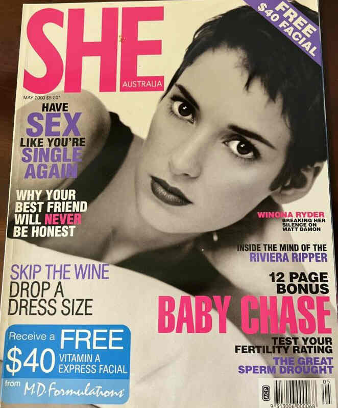 SHE AUSTRALIA magazine side cover  May 2000