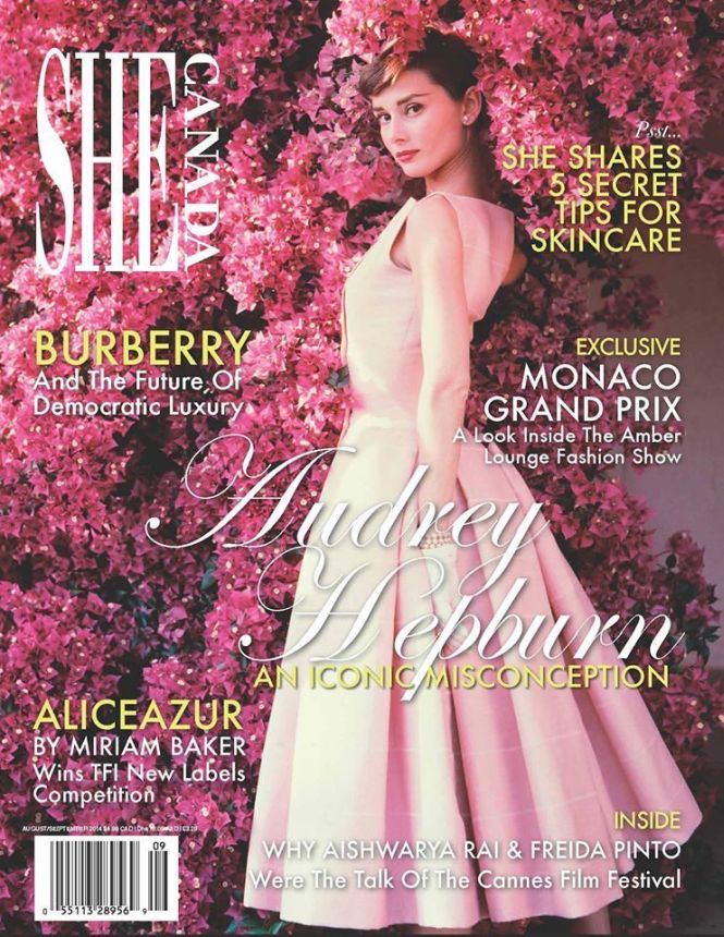 SHE CANADA magazine side cover  August/September 2014
