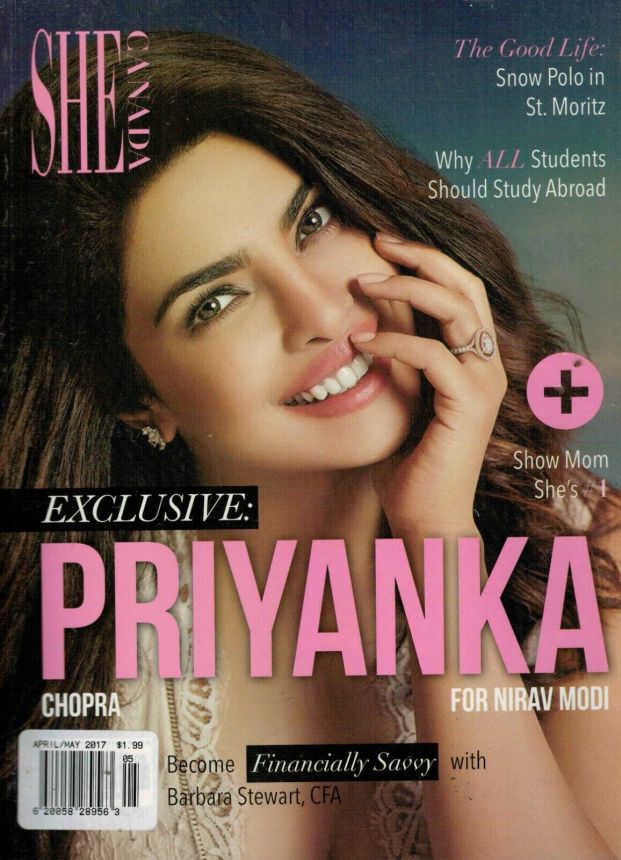 SHE CANADA magazine side cover  April/May 2017