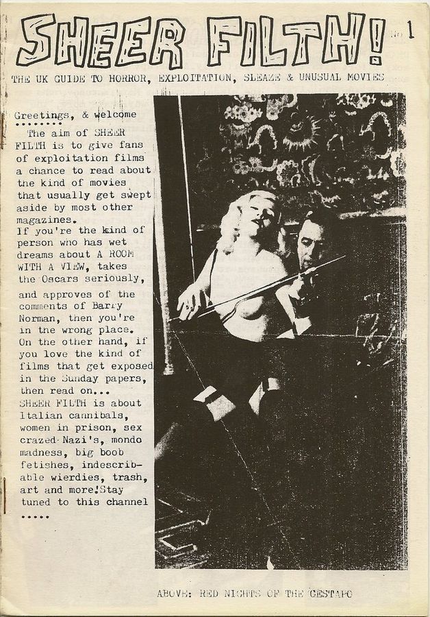 SHEER FILTH magazine side cover Issue 1  1988