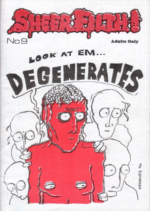 SHEER FILTH magazine side cover Issue 9  1990
