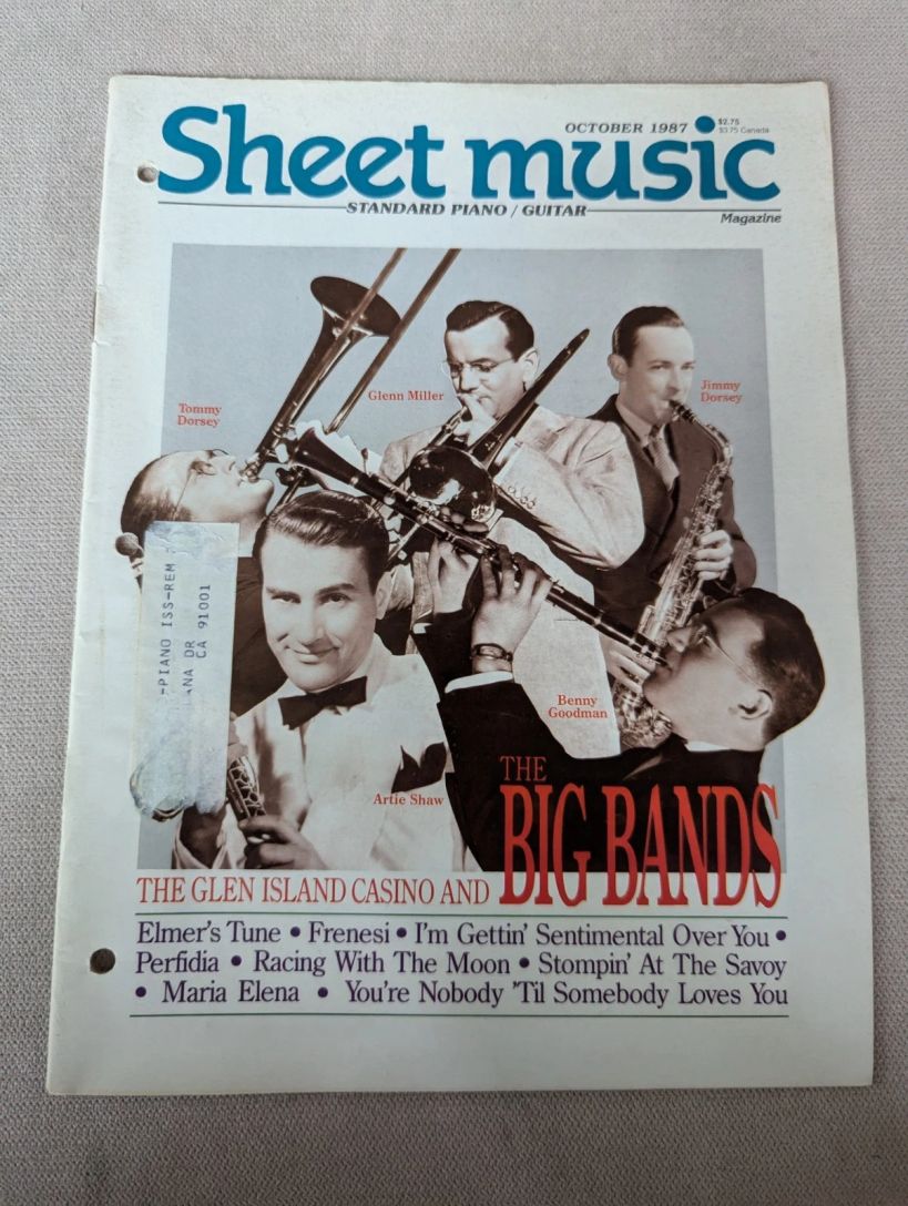 SHEET MUSIC magazine side cover  October 1987