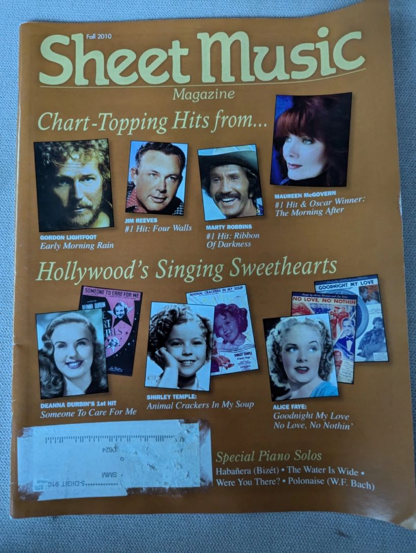 SHEET MUSIC magazine side cover Fall 2010