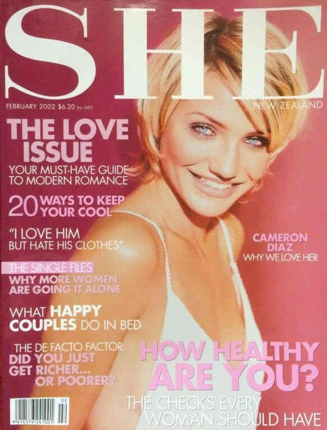 SHE NEW ZEALAND magazine side cover  February 2002