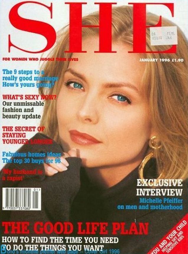 SHE UK magazine side cover  January 1996