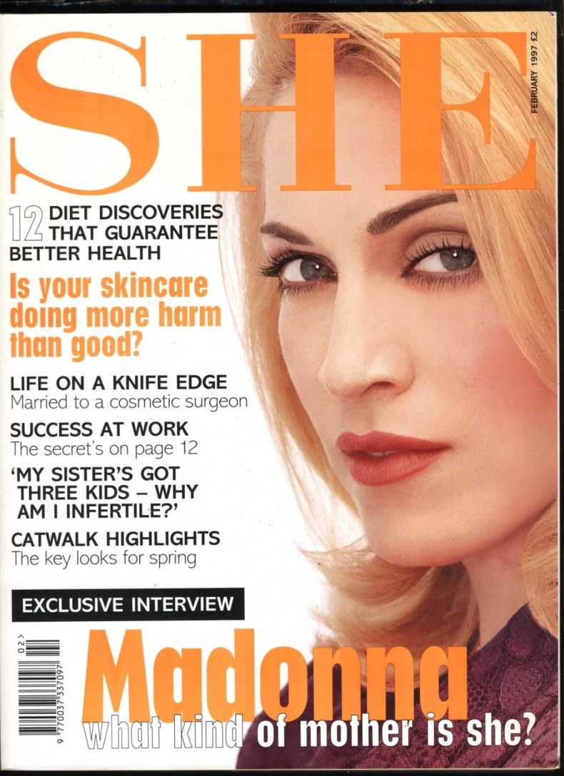 SHE UK magazine side cover  February 1997