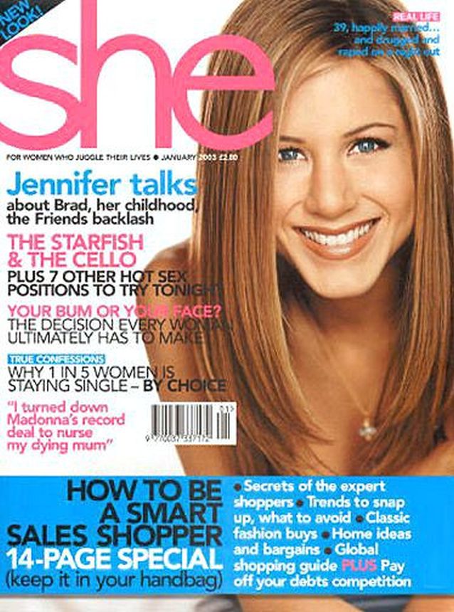 SHE UK magazine side cover  January 2003