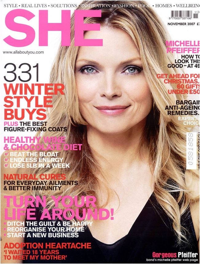 SHE UK magazine side cover  November 2007
