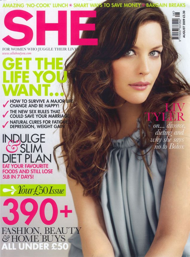 SHE UK magazine side cover  August 2009
