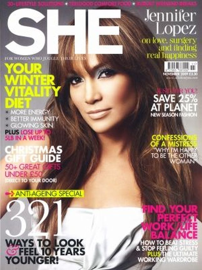 SHE UK magazine side cover  November 2009