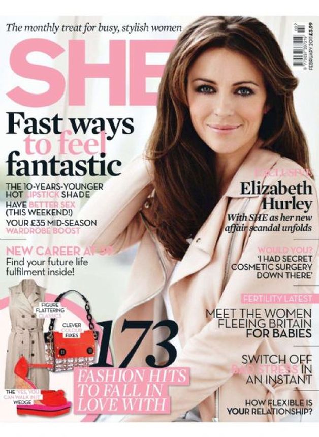 SHE UK magazine side cover  February 2011