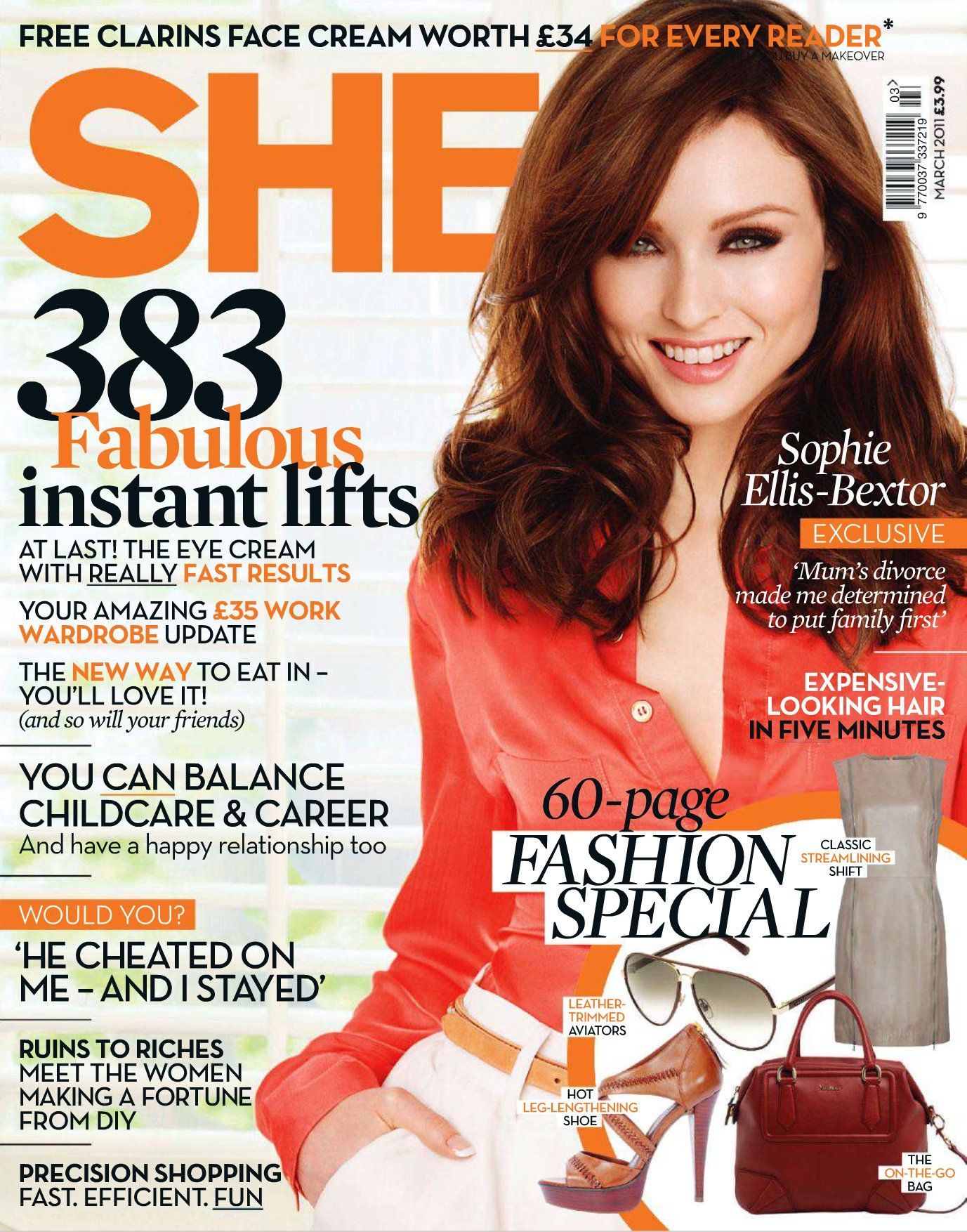 SHE UK magazine side cover  March 2011