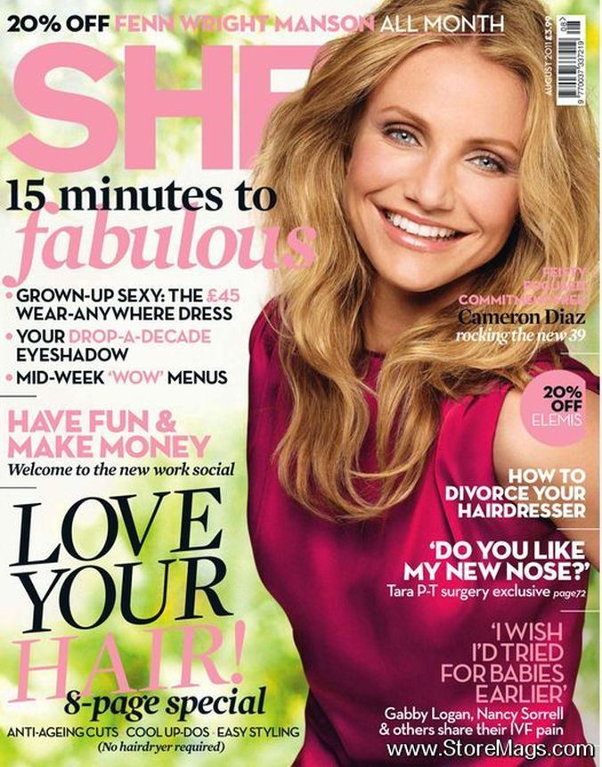 SHE UK magazine side cover  August 2011