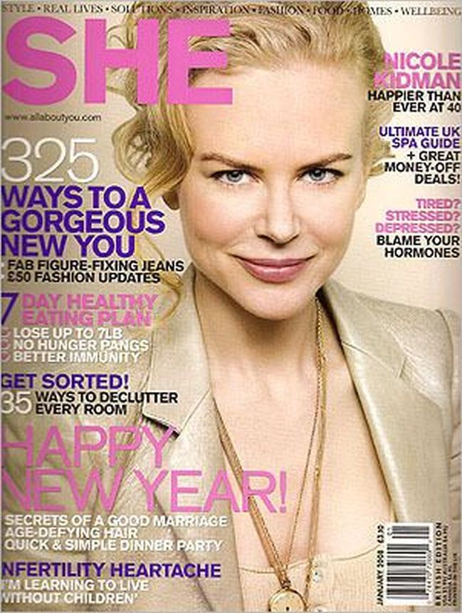 SHE USA magazine side cover  January 2008