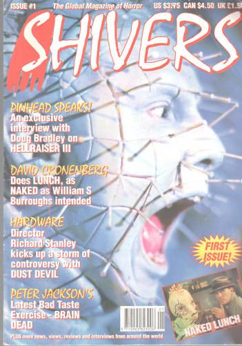 SHIVERS magazine side cover Issue 1 June 1992