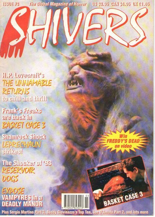 SHIVERS magazine side cover Issue 3 October 1992