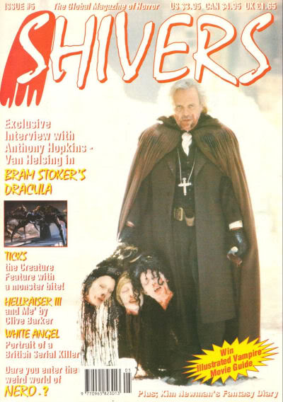 SHIVERS magazine side cover Issue 5 February 1993