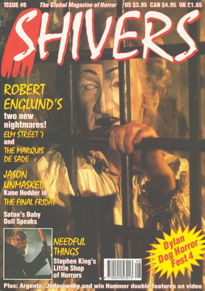 SHIVERS magazine side cover Issue 8 August 1993