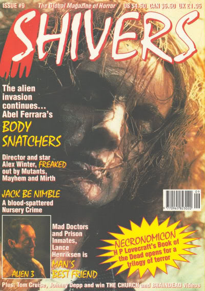 SHIVERS magazine side cover Issue 9 October 1993