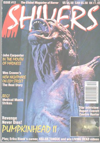 SHIVERS magazine side cover Issue 12 April 1994