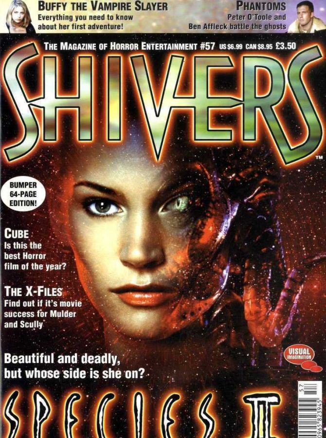 SHIVERS magazine side cover Issue 57 September 1998