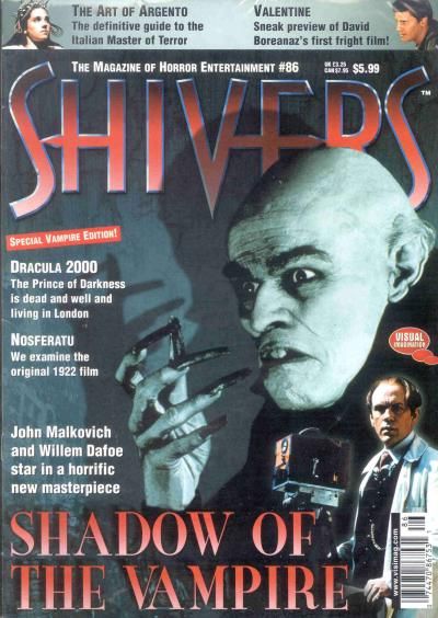 SHIVERS magazine side cover Issue 86 February 2001