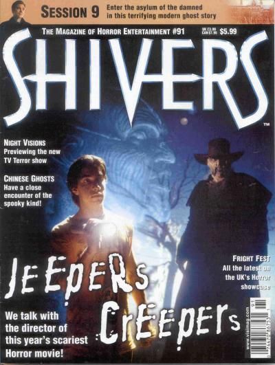 SHIVERS magazine side cover Issue 91 August/September 2001