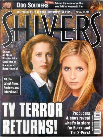 SHIVERS magazine side cover Issue 92 October 2001