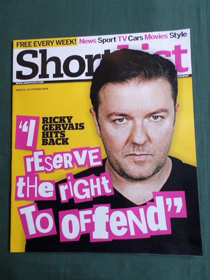 SHORTLIST magazine side cover Issue 54 23 October 2008