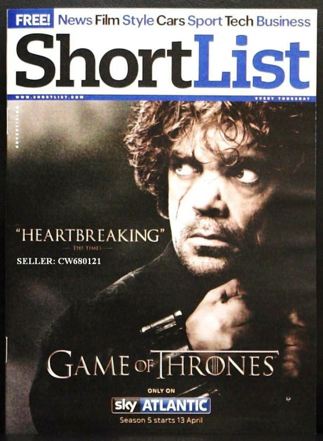 SHORTLIST magazine side cover Issue 365  March 2015