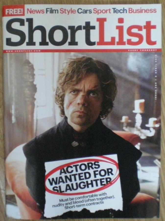 SHORTLIST magazine side cover Issue 366 2 April 2015