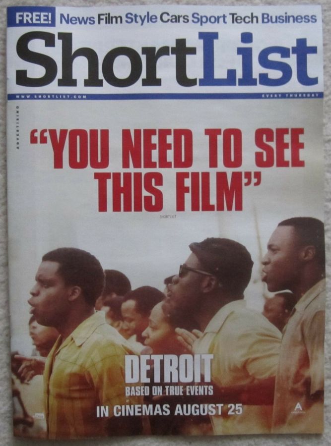 SHORTLIST magazine side cover Issue 484 17 August 2017