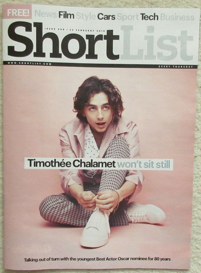 SHORTLIST magazine side cover Issue 509 22 February 2018