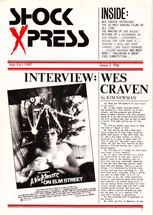 SHOCK XPRESS magazine side cover Issue 2  1985