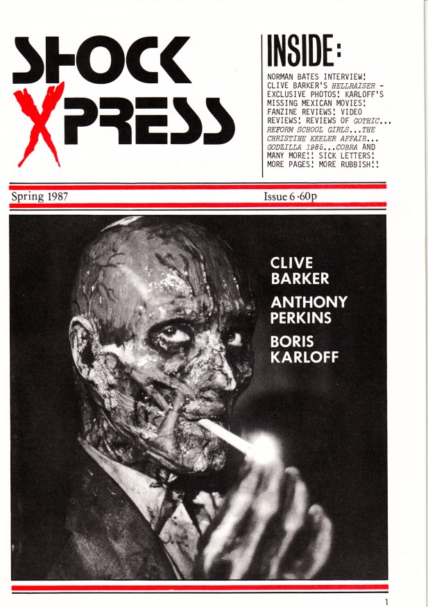 SHOCK XPRESS magazine side cover Issue 6 Spring 1987