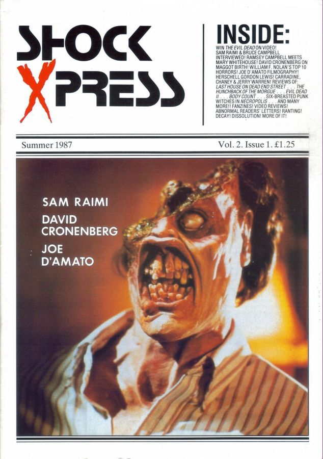 SHOCK XPRESS magazine side cover Issue 7   Vol 2 # 1 Summer 1987