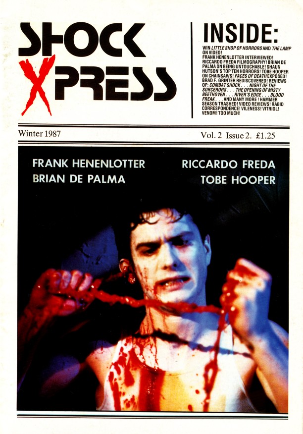SHOCK XPRESS magazine side cover Issue 8   Vol 2 # 2 Winter 1987