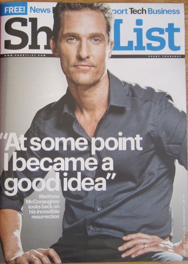 SHORTLIST magazine side cover Issue 310 13 February 2014