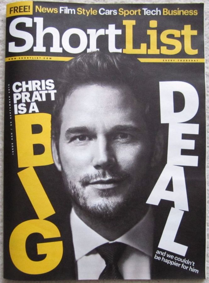 SHORTLIST magazine side cover Issue 440 22 September 2016