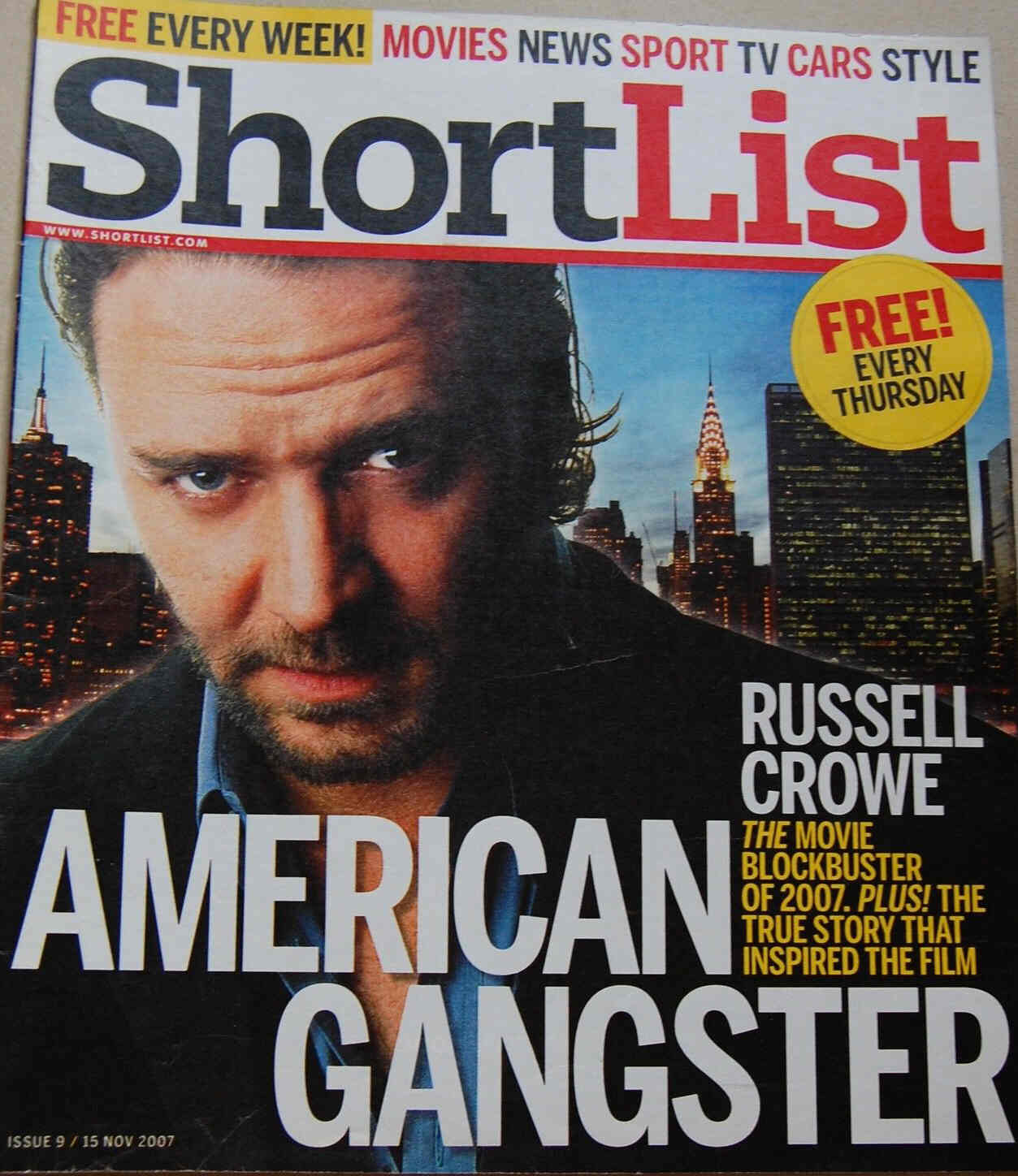 SHORTLIST magazine side cover Issue 9 15 November 2007