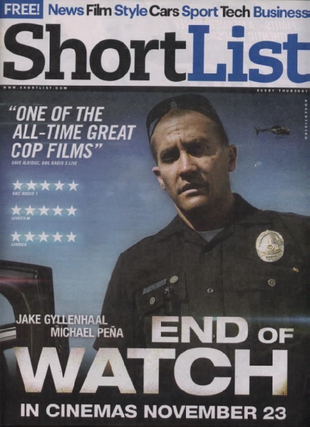 SHORTLIST magazine side cover Issue 251 15 November 2012